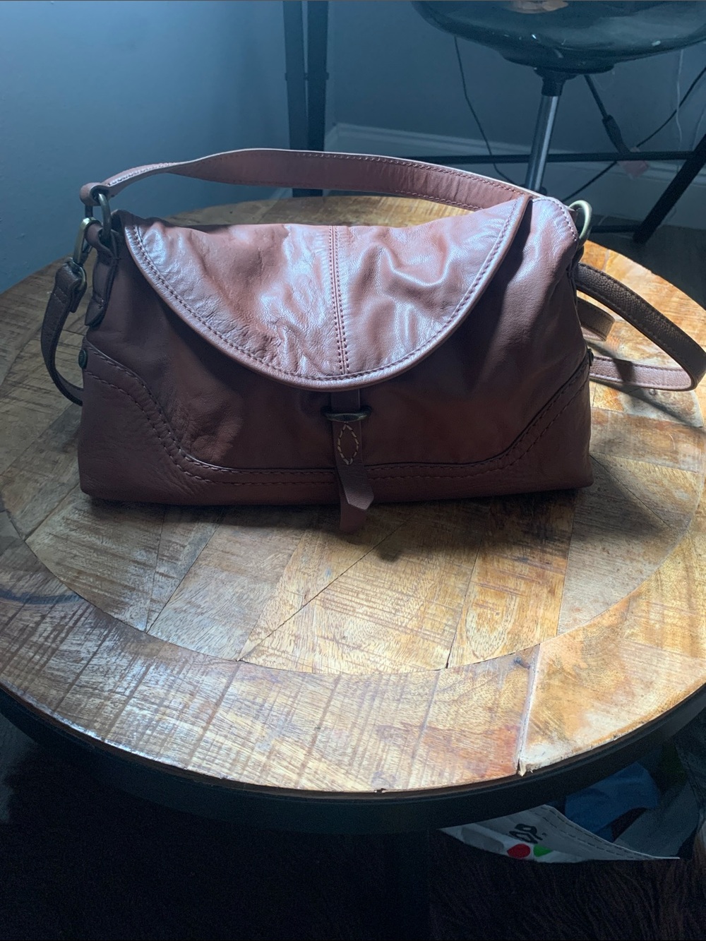 Frye Brown Leather Shoulder Bag with Flap